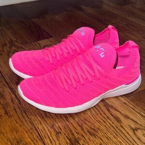 APL Neon Pink Knit Sneakers